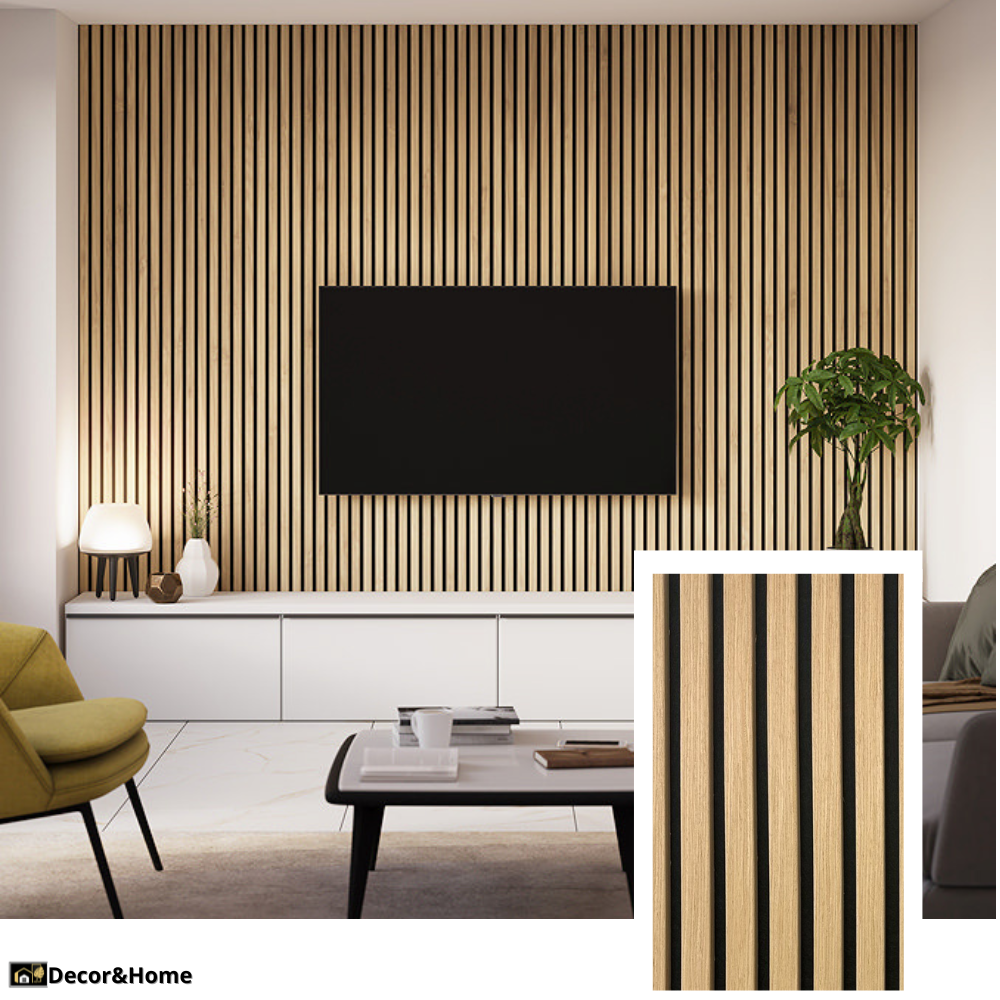 Decor&Home™ Signature Acoustic Slat Panel — Oak Natural